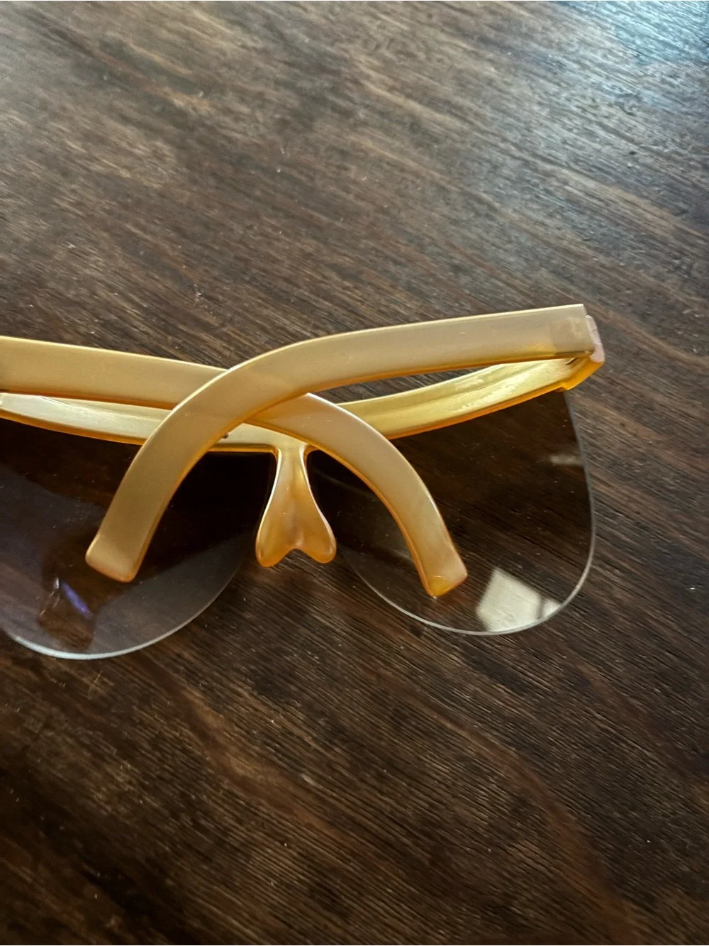 Women’s Fashion Shield Sunglasses - Amber made in Italy